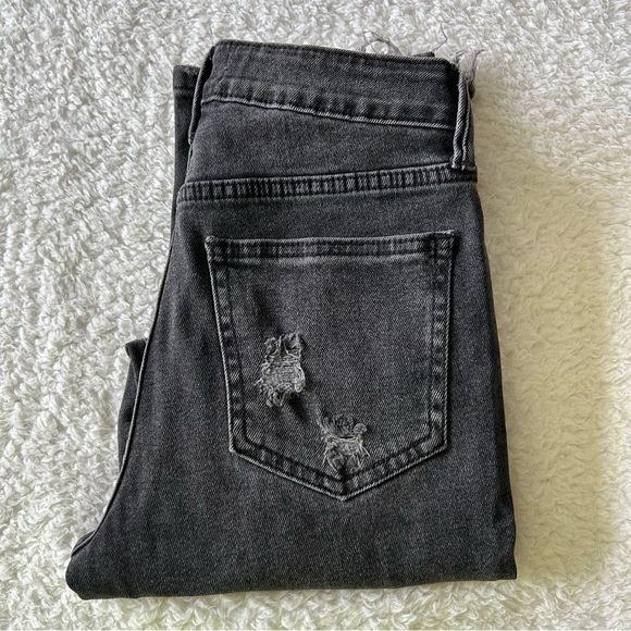 JBD Black Denim High Waisted Distressed Jeans Size 24 - Picture 5 of 5